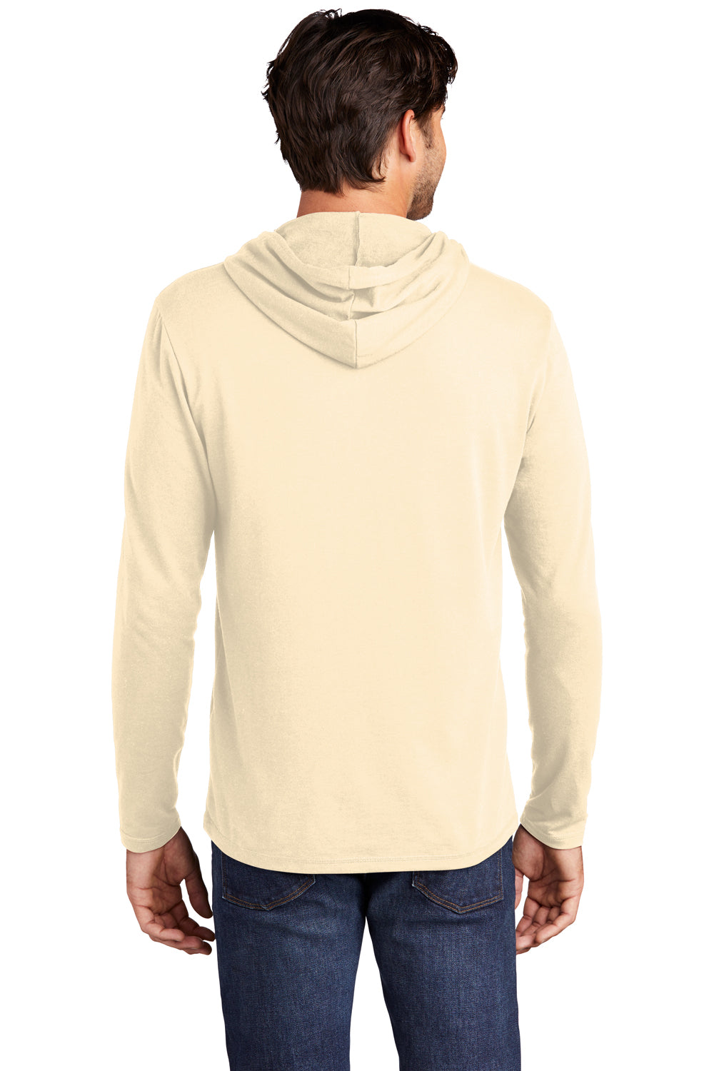 District Mens French Terry Hooded T-Shirt Hoodie Gardenia Back