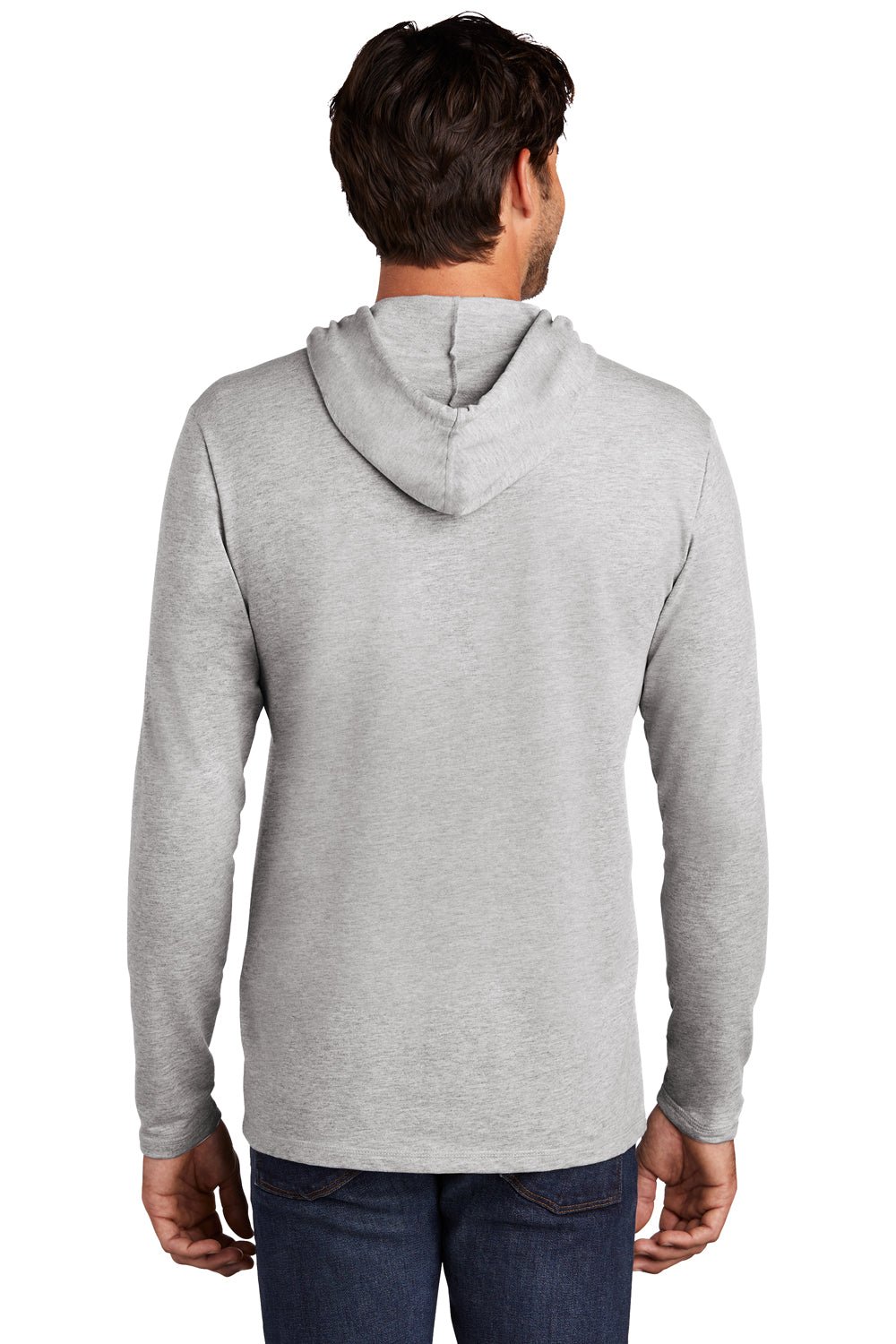 District Mens Featherweight French Terry Hooded Sweatshirt Hoodie Heather Light Grey Side