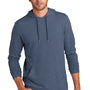 District Mens French Terry Hooded T-Shirt Hoodie - Washed Indigo Blue