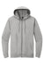 District Mens French Terry Full Zip Hooded Sweatshirt Hoodie Heather Light Grey Flat Front