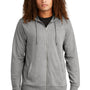 District Mens French Terry Full Zip Hooded Sweatshirt Hoodie - Heather Light Grey