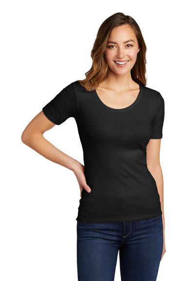 District Womens Very Important Short Sleeve Scoop Neck T-Shirt Black Front