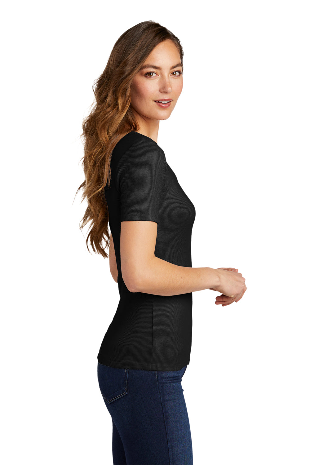 District Womens Very Important Short Sleeve Scoop Neck T-Shirt Black Side