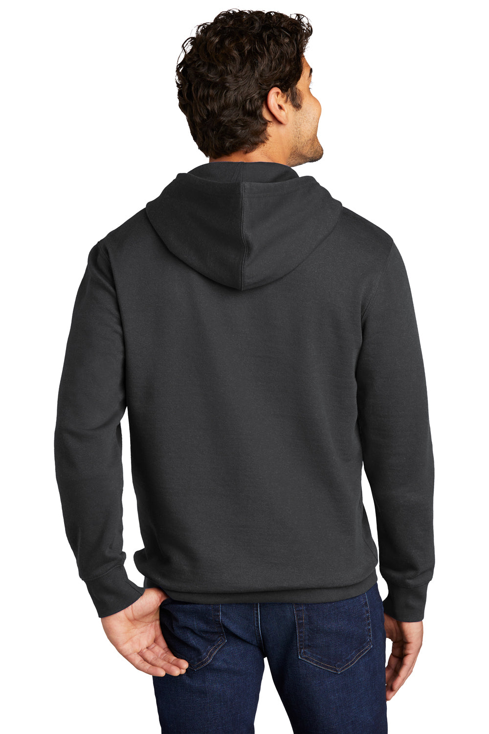 District Mens Very Important Fleece Hooded Sweatshirt Hoodie Charcoal Grey Side