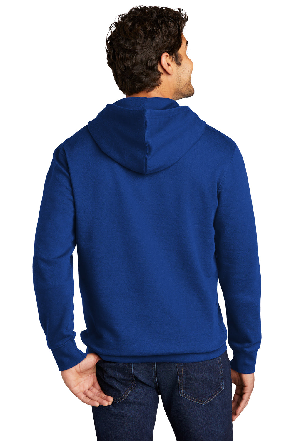 District Mens Very Important Fleece Hooded Sweatshirt Hoodie Deep Royal Blue Side