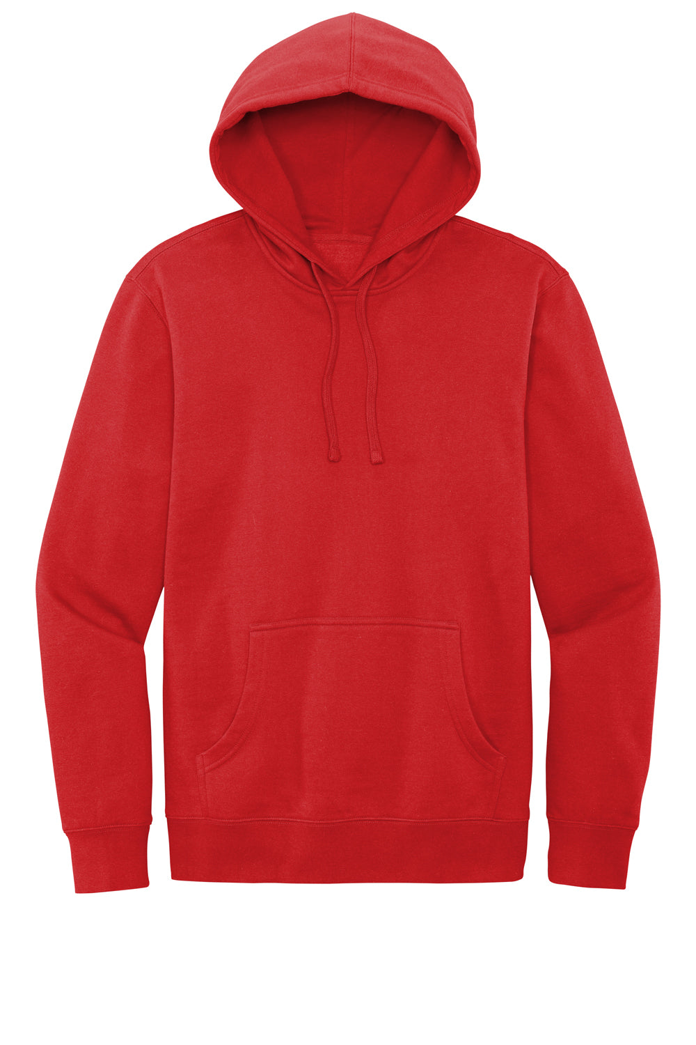 District DT6100 Mens Very Important Fleece Hooded Sweatshirt Hoodie Fiery Red Flat Front