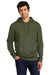 District Mens Very Important Fleece Hooded Sweatshirt Hoodie Olive Green Front