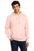 District Mens Very Important Fleece Hooded Sweatshirt Hoodie Rosewater Pink Front