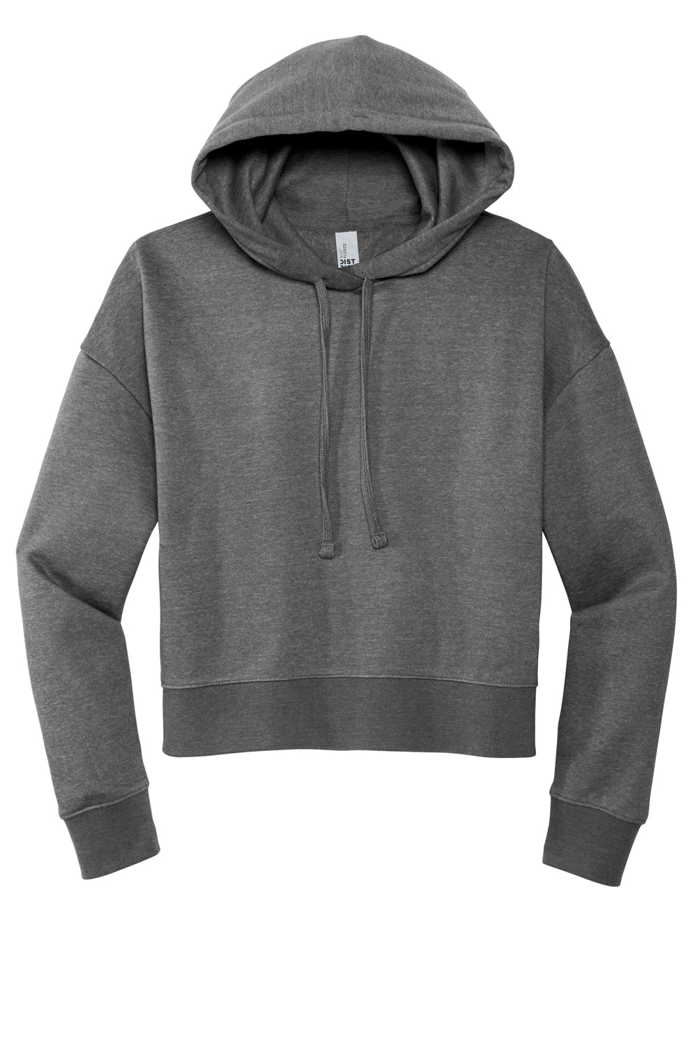 District DT6101 V.I.T. Fleece Hooded Sweatshirt Hoodie Heathered Charcoal Grey Flat Front