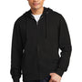 District Mens Very Important Fleece Full Zip Hooded Sweatshirt Hoodie - Black