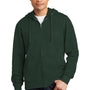 District Mens Very Important Fleece Full Zip Hooded Sweatshirt Hoodie - Forest Green
