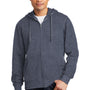 District Mens Very Important Fleece Full Zip Hooded Sweatshirt Hoodie - Heather Navy Blue