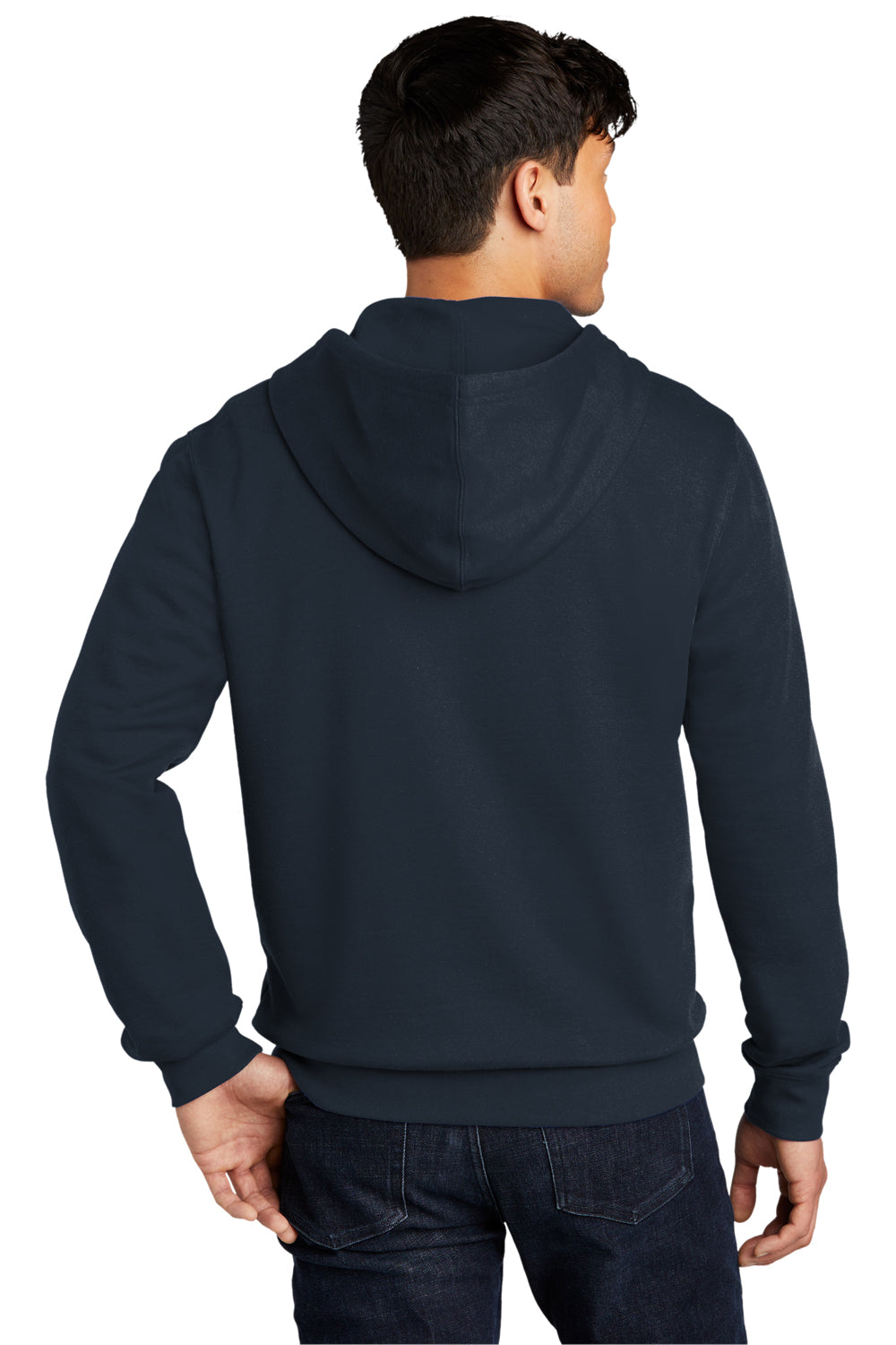 District Mens Very Important Fleece Full Zip Hooded Sweatshirt Hoodie New Navy Blue Side