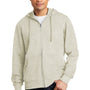 District Mens Very Important Fleece Full Zip Hooded Sweatshirt Hoodie - Heather Oatmeal