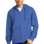 District Mens Very Important Fleece Full Zip Hooded Sweatshirt Hoodie - Royal Blue Frost