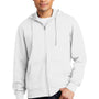 District Mens Very Important Fleece Full Zip Hooded Sweatshirt Hoodie - White