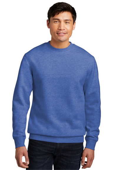 District Mens Very Important Fleece Crewneck Sweatshirt Royal Blue Frost Front