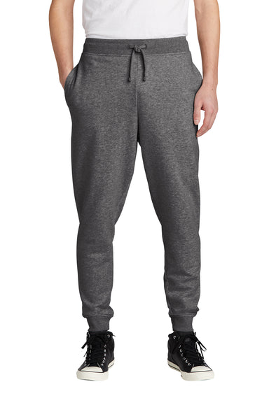 District DT6107 V.I.T. Fleece Jogger Sweatpants w/ Pockets Heathered Charcoal Grey Front