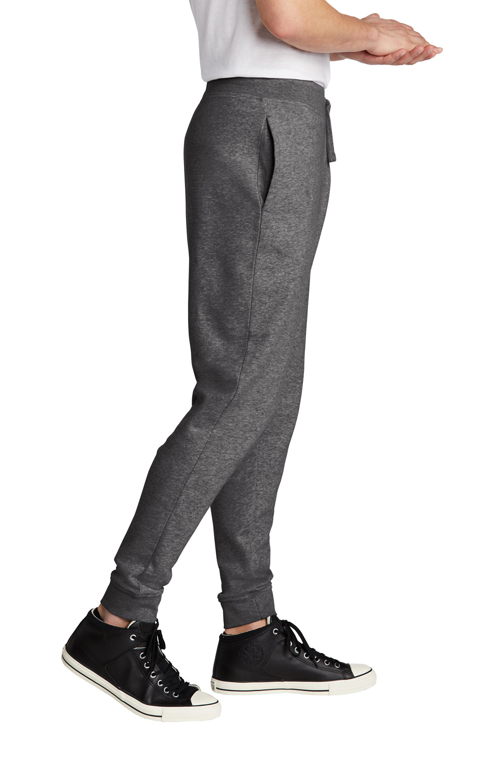 District DT6107 V.I.T. Fleece Jogger Sweatpants w/ Pockets Heathered Charcoal Grey Side