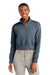 District DT6111 V.I.T. Fleece 1/4 Zip Sweatshirt Heather Flint Blue Front