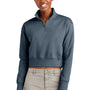 District Womens V.I.T. Fleece 1/4 Zip Sweatshirt - Heather Flint Blue