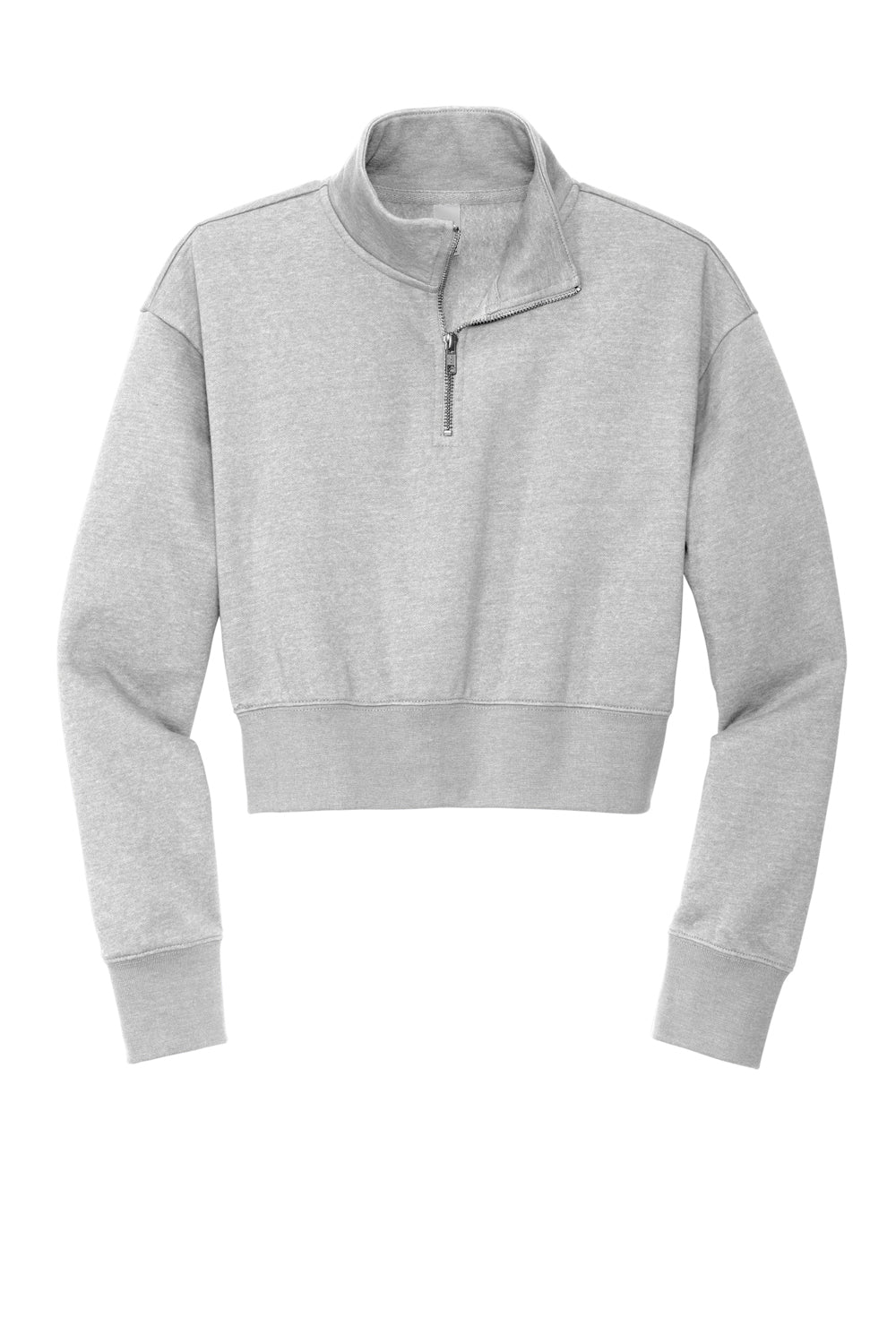 District DT6111 V.I.T. Fleece 1/4 Zip Sweatshirt Heather Light Grey Flat Front