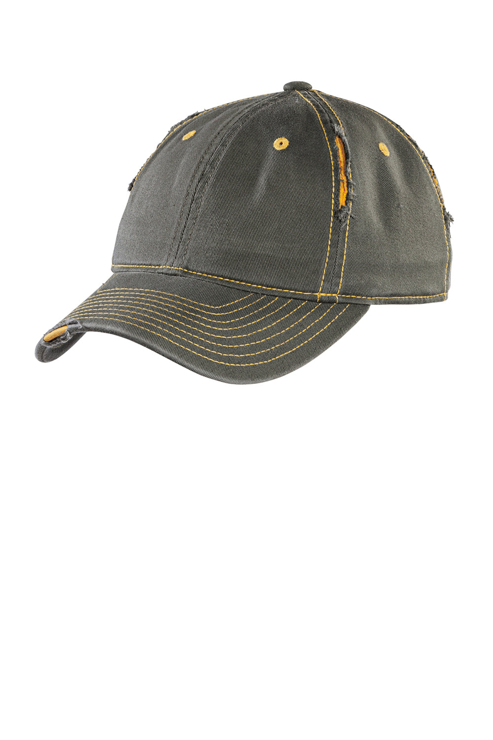 District DT612 Mens Adjustable Hat Army Green/Gold Front