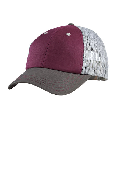 District DT616 Mens Adjustable Hat Maroon/Charcoal Grey Front
