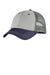 District DT616 Mens Adjustable Hat Chrome Grey/Navy Blue Front