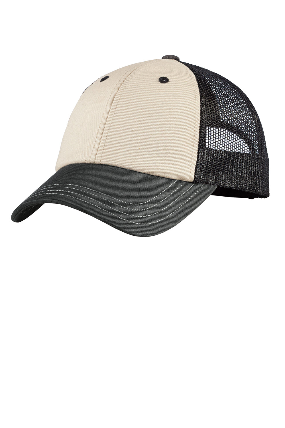 District DT616 Mens Adjustable Hat Sandstone/Charcoal Grey Front