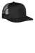 District DT624 Flat Bill Snapback Trucker Hat Black Front