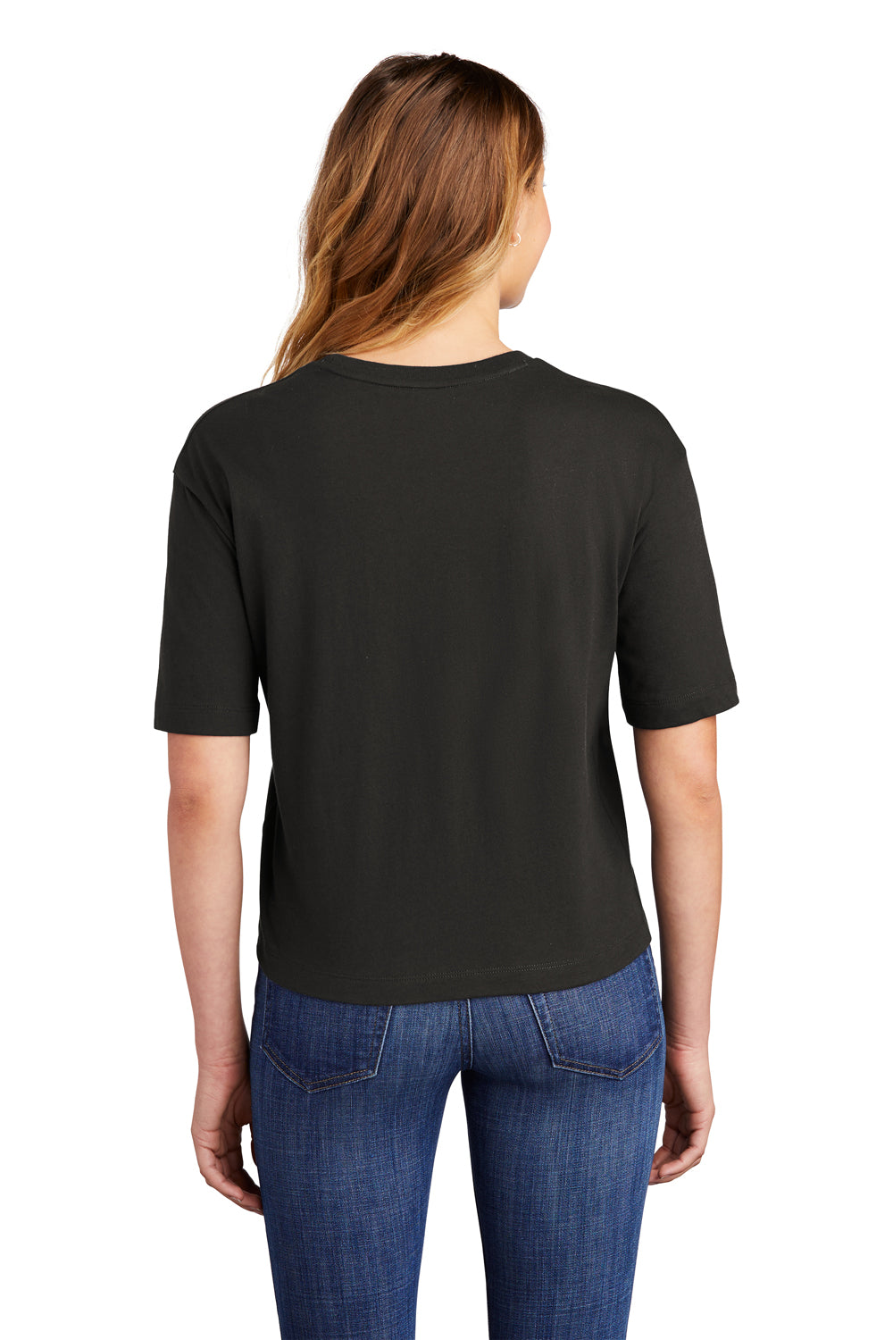 District Womens Very Important Boxy Short Sleeve Crewneck T-Shirt Black Side