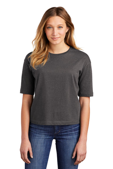 District Womens Very Important Boxy Short Sleeve Crewneck T-Shirt Heather Charcoal Grey Front