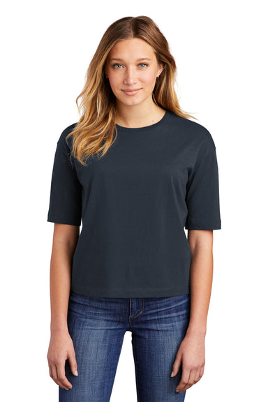 District Womens Very Important Boxy Short Sleeve Crewneck T-Shirt New Navy Blue Front