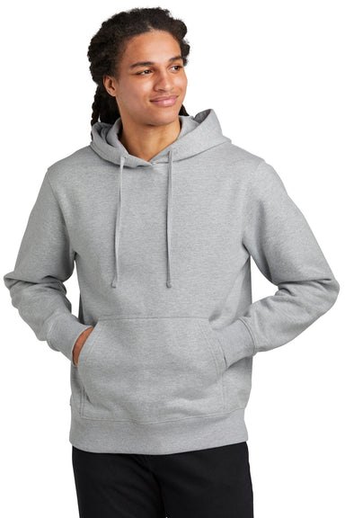 District DT6600 Mens V.I.T. Heavyweight Fleece Hooded Sweatshirt Hoodie Heather Light Grey Front