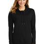 District Womens French Terry Hooded T-Shirt Hoodie - Black