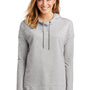 District Womens French Terry Hooded T-Shirt Hoodie - Heather Light Grey
