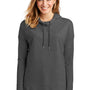 District Womens French Terry Hooded T-Shirt Hoodie - Washed Coal Grey