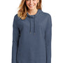 District Womens French Terry Hooded T-Shirt Hoodie - Washed Indigo Blue