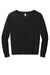 District Womens French Terry Long Sleeve Crewneck Sweatshirt Black Flat Front