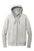 District Womens French Terry Full Zip Hooded Sweatshirt Hoodie Heather Light Grey Flat Front