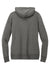 District Womens French Terry Full Zip Hooded Sweatshirt Hoodie Washed Coal Grey Flat Back