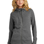 District Womens French Terry Full Zip Hooded Sweatshirt Hoodie - Washed Coal Grey