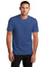 District Mens Flex Short Sleeve Crewneck T-Shirt Heather Deep Royal Blue Front