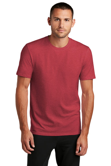 District Mens Flex Short Sleeve Crewneck T-Shirt Heather Red Front
