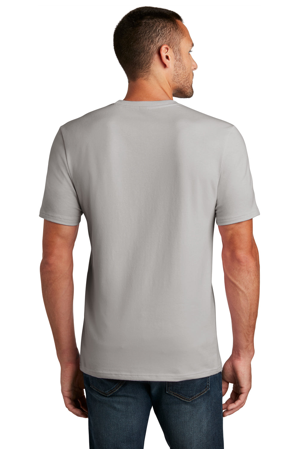 District Mens Flex Short Sleeve Crewneck T-Shirt Silver Grey Mist Side