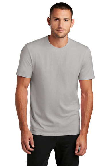 District Mens Flex Short Sleeve Crewneck T-Shirt Silver Grey Mist Front