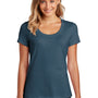 District Womens Flex Short Sleeve Scoop Neck T-Shirt - Heather Neptune Blue