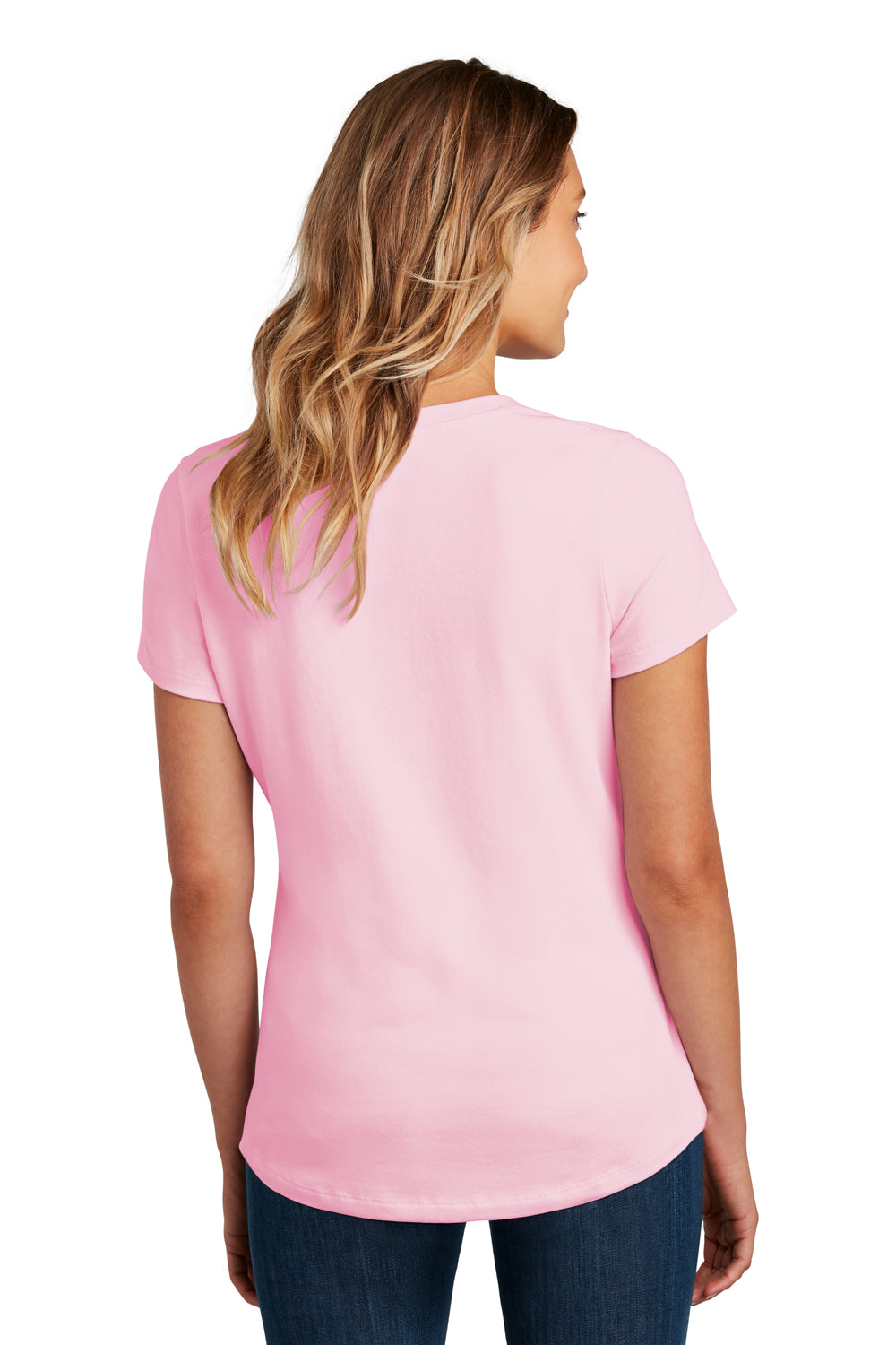 District Womens Flex Short Sleeve Scoop Neck T-Shirt Lilac Pink Side