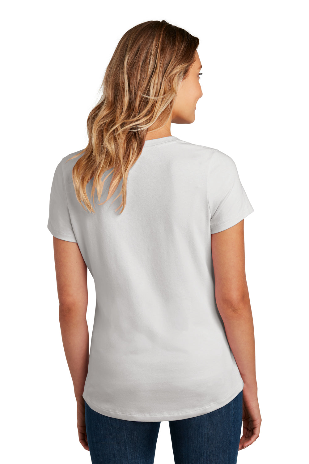 District Womens Flex Short Sleeve Scoop Neck T-Shirt Silver Grey Mist Side